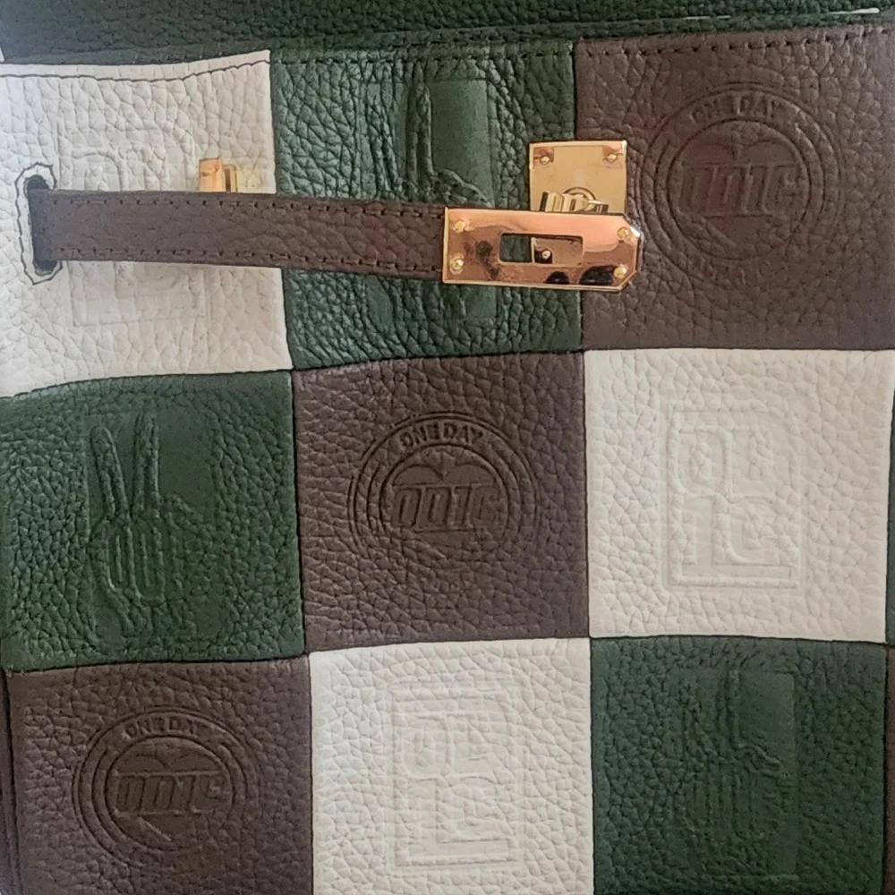 Leo Stytch Elegant‎ Green and Brown Women's Bag